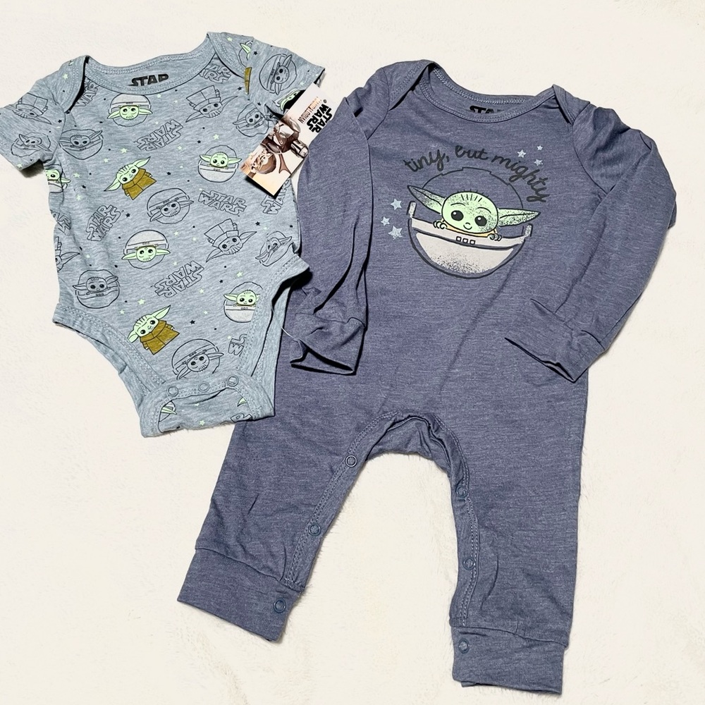 🆕Baby 2PC STAR WARS MANDALORIAN GROGU- TINY BUT MIGHTY Set